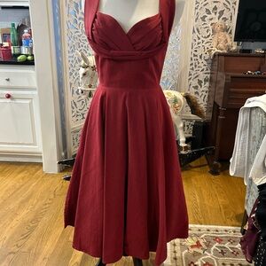 Elegant Red Halter Dress